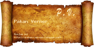 Pakan Verner névjegykártya